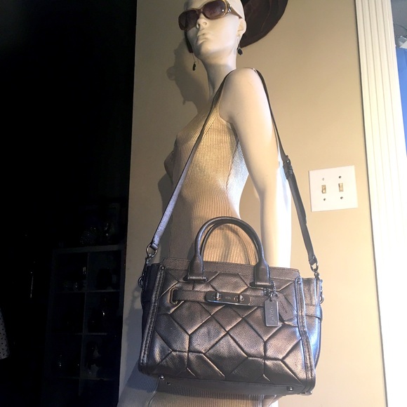 Coach Handbags - Coach Swagger 27 Metallic Patchwork Leather Purse